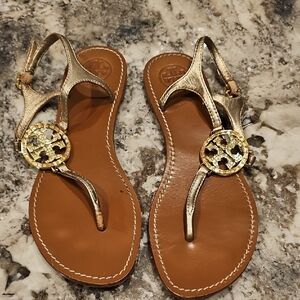 Tory Burch Metallic Gold Sandals